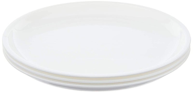 Everbuy Microwave Safe & Unbreakable Round Full Plates (White, Set of -12) - Image 4