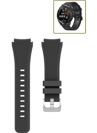 Tagomoon Huawei Watch GT Runner Smart Watch Compatible Band Serrated Patterned Buckle Silicone Strap 