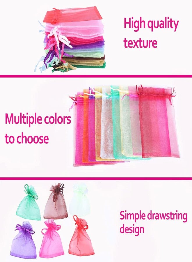 LYSXP Organza Bags 3×4 Inches，Small Jewelry Favor Pouches Christmas Candy Wedding Birthday Party Bags 100 Pcs Random 10 Colors Sheer Organza Gift Bags (Mixed Color,3"×4"… - Image 5