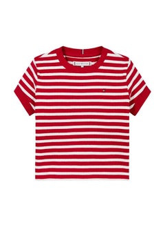 TOMMY HILFIGER Kids Ruffle Stripe Ss Top  - Image 4