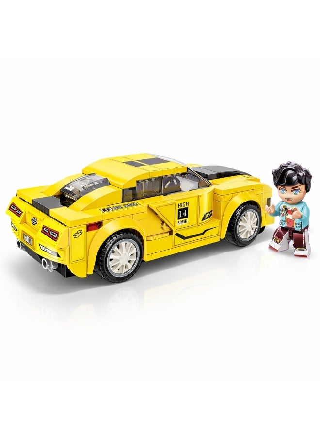 Qman MineCity  Hornet VER-7 Supercar Yellow Sports Car Building Set – 189 PCS with  Minifigure - Image 1