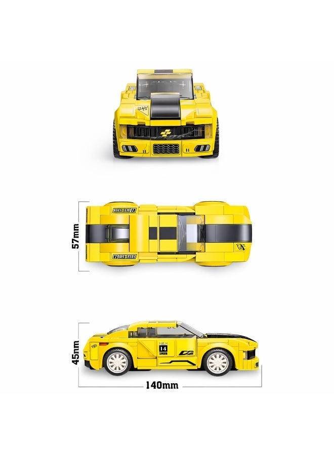Qman MineCity  Hornet VER-7 Supercar Yellow Sports Car Building Set – 189 PCS with  Minifigure - Image 2