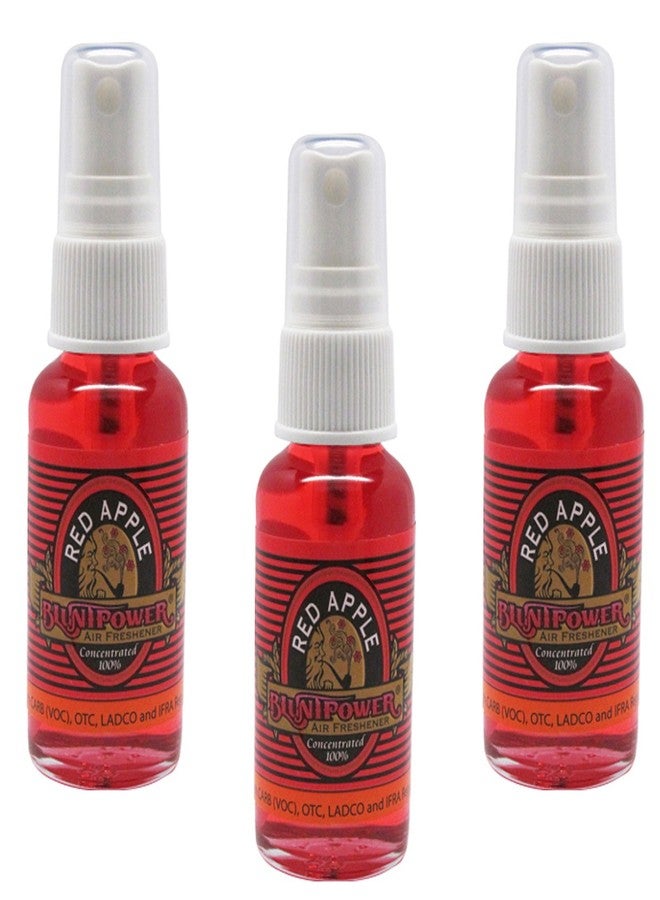 BluntPower Oil Based Concentrated Air Freshener and Oil for Diffuser - 3 Pack of Red Apple (1.5 Ounce Each