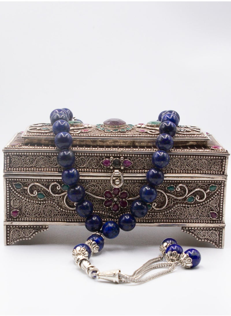Alpine Crystals UAE - Natural Crystal Lapis Lazuli Crystals Tasbih Prayer Beads (10mm – 33 beads) - Image 1