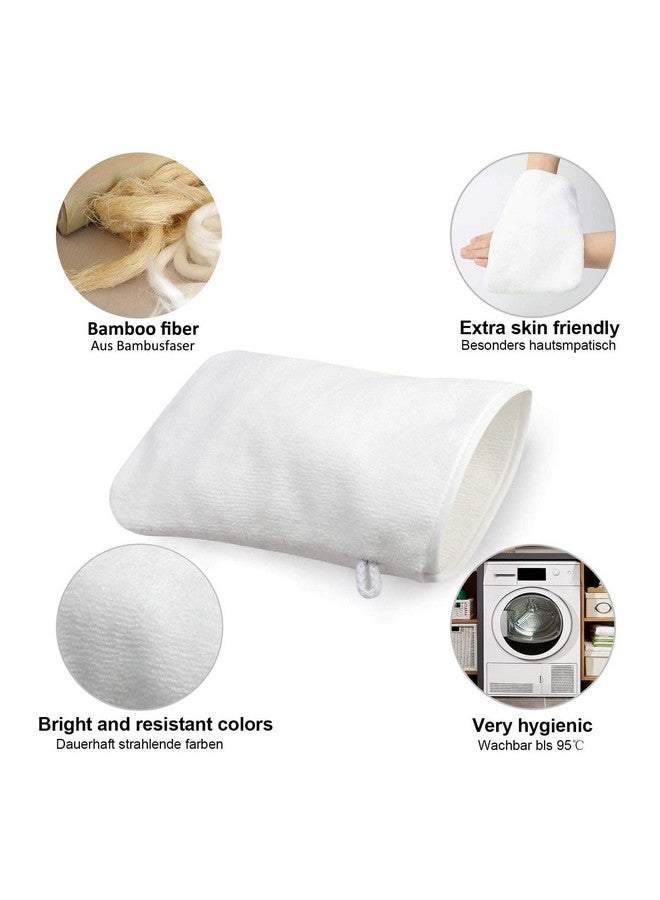 Phogary 10 Pack Microfiber Body Wash Mitts, Soft Face Mitten, Bath Spa Cloth, Reusable Makeup Remover Mitt Gloves, European Style Wash Cloth,6×8Inch (White)  - Image 3