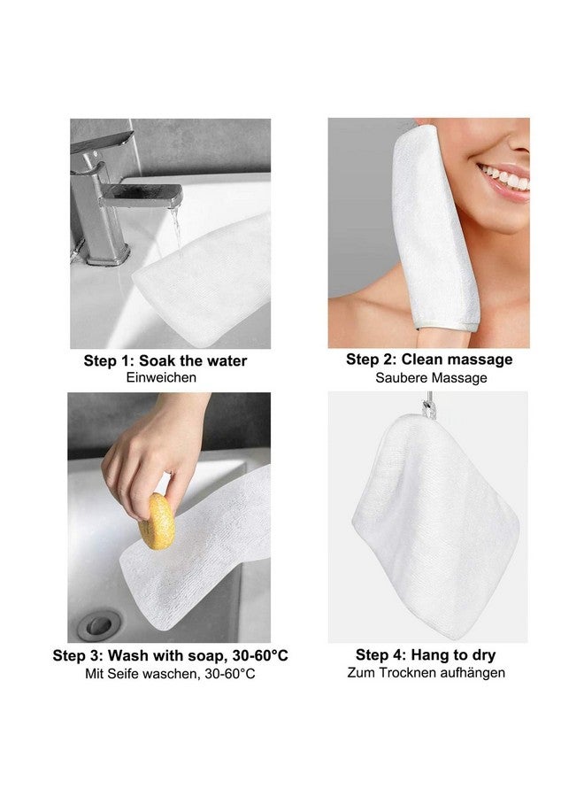 Phogary 10 Pack Microfiber Body Wash Mitts, Soft Face Mitten, Bath Spa Cloth, Reusable Makeup Remover Mitt Gloves, European Style Wash Cloth,6×8Inch (White)  - Image 2