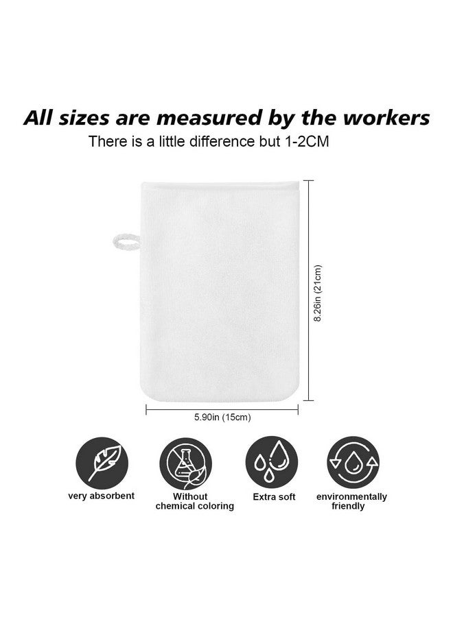Phogary 10 Pack Microfiber Body Wash Mitts, Soft Face Mitten, Bath Spa Cloth, Reusable Makeup Remover Mitt Gloves, European Style Wash Cloth,6×8Inch (White)  - Image 1