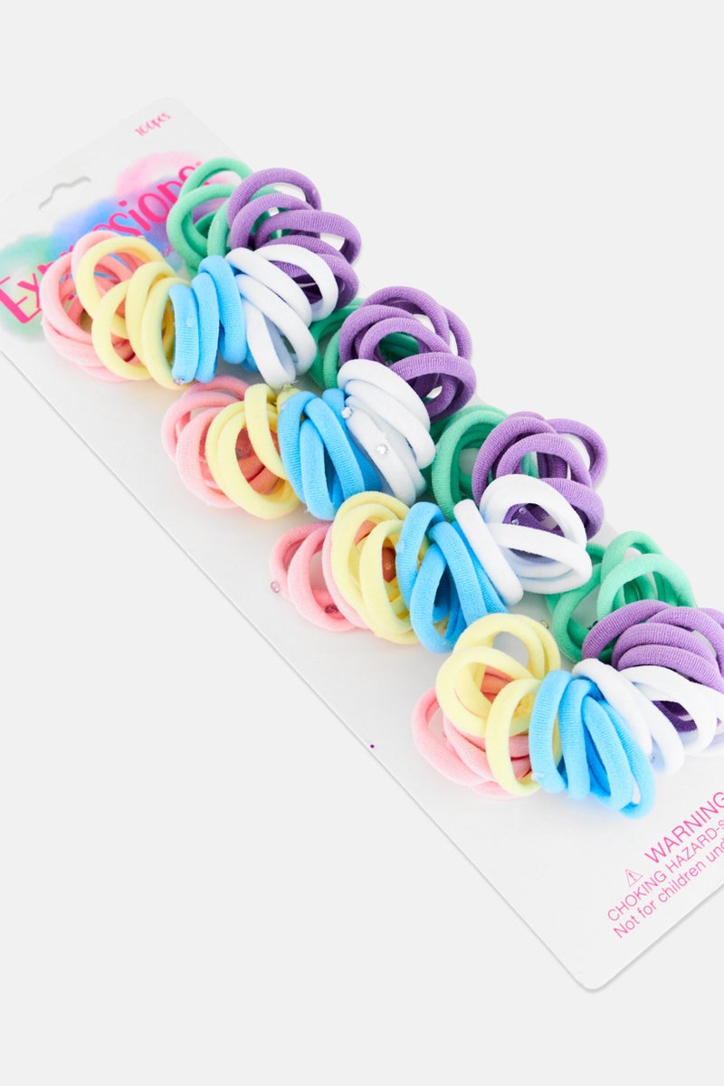 Expressions Women 100 Pieces Ponyos With Stones Hair Elastics, Multicolor - Image 3