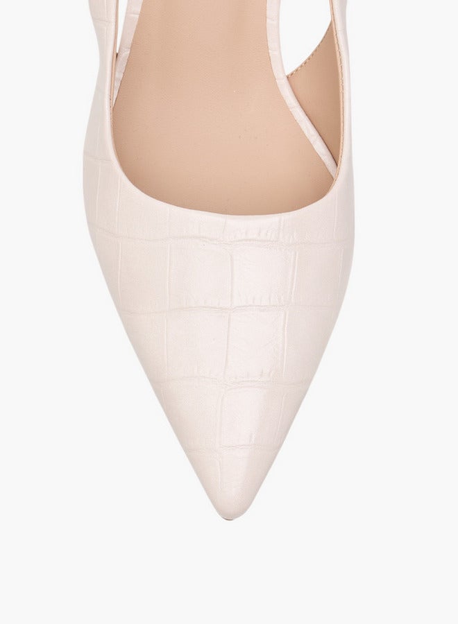 Flora Bella By Shoexpress Women Textured Slingback Shoes with Stiletto Heels  - Image 4