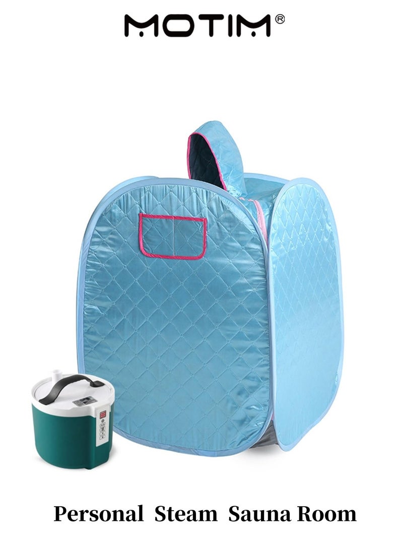 موتيم غرفة ساونا البخار الشخصية خيمة ساونا محمولة قابلة للطي منزلية مع جهاز تحكم عن بعد وآلة تبخير الجسم القابلة للتعديل بدرجة حرارة البخار الذكية سعة 2 لتر للاسترخاء - Image 1
