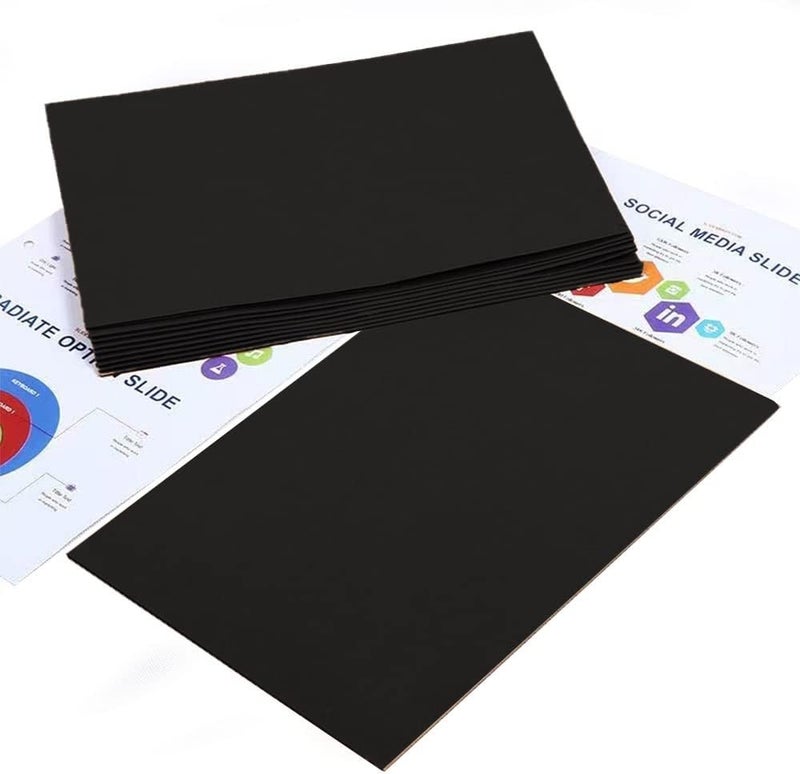 DZOZO 10Pcs A4 Insert Presentation Folder - Letter Size Business Report Holder, Kraft Black Cardboard Office Project File for Single Sheet Documents - Image 5