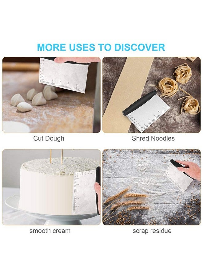 UUBAAR Stainless Steel Bench Scraper and Dough Cutter - Multi-Purpose Kitchen Tool With Contoured Grip for Baking and Cooking - Image 4