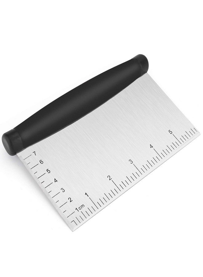 UUBAAR Stainless Steel Bench Scraper and Dough Cutter - Multi-Purpose Kitchen Tool With Contoured Grip for Baking and Cooking - Image 1