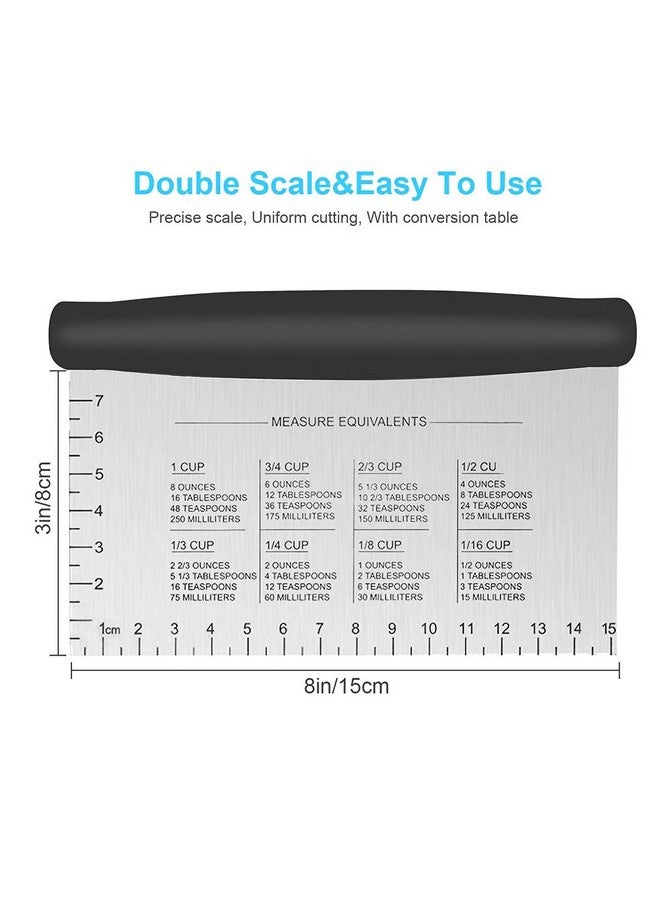 UUBAAR Stainless Steel Bench Scraper and Dough Cutter - Multi-Purpose Kitchen Tool With Contoured Grip for Baking and Cooking - Image 2