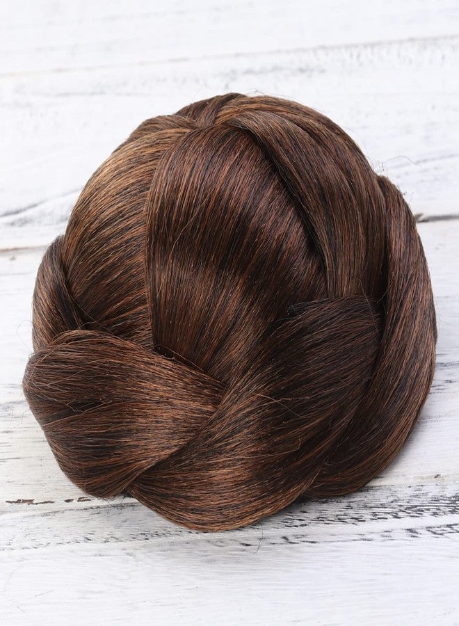 كالوري كعكة شعر مضفرة من كالوري، كعكات شعر بشري لتطويل الشعر، شعر مستعار أفرو، ذيل حصان مضفر، تسريحة شعر مرفوعة مضفرة للنساء ذوات البشرة السمراء، شعر مستعار مضفر للنساء - Image 5