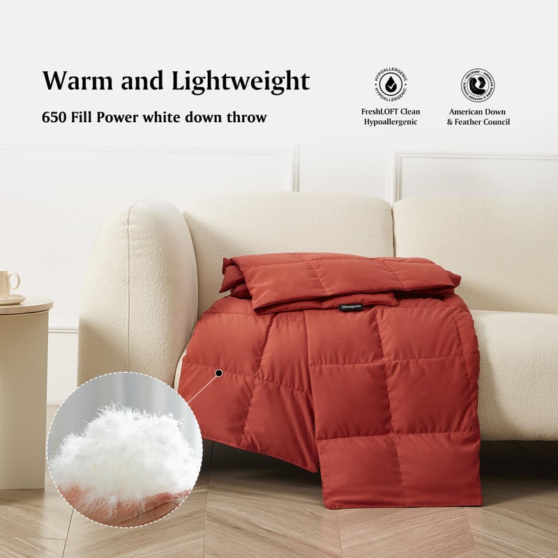 Beautyrest Beautyrest Packable Down Throw Blanket for Couch Bed Comforter  Sofa Blanket Throw with Pouch | 650 Fill Power Soft Fuzzy Down Throw for Indoor and Outdoor  60X70''  - Image 2