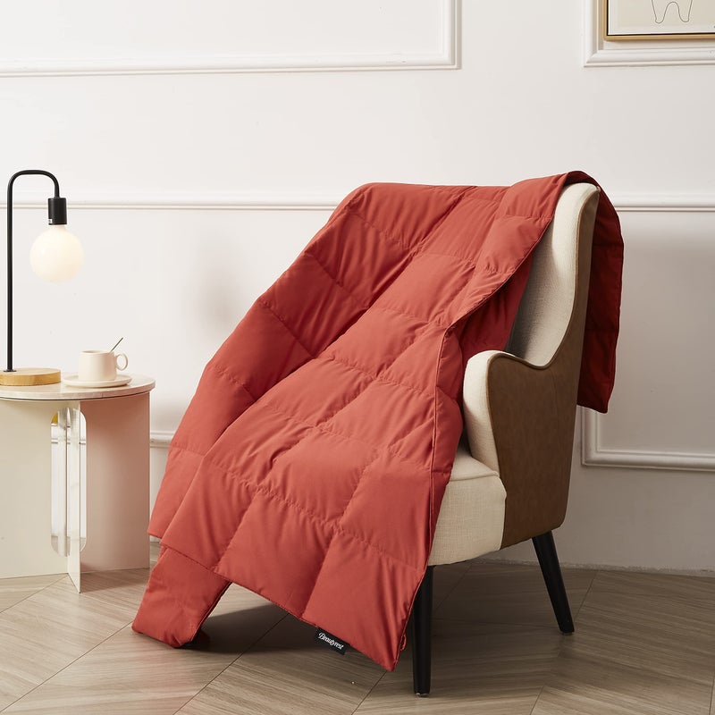 Beautyrest Beautyrest Packable Down Throw Blanket for Couch Bed Comforter  Sofa Blanket Throw with Pouch | 650 Fill Power Soft Fuzzy Down Throw for Indoor and Outdoor  60X70''  - Image 1