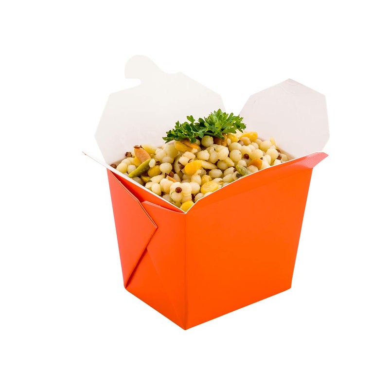 Restaurantware8 Ounce Noodle Take Out Boxes 200 Disposable Food To Go Boxes  TabLock Stackable Orange Paper Take Home Boxes Greaseproof For Restaurants Catering And Parties