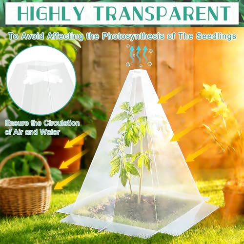 GJQ 30 Packs 12"x 8" Garden Cloches for Plants,Plant Protectors from Animals,Plant Cages for Outdoor Plants,Plant Covers from Animals,Chicken Wire Cloche with Stakes for Protect Plants,Seedling,Vegetables - Image 4
