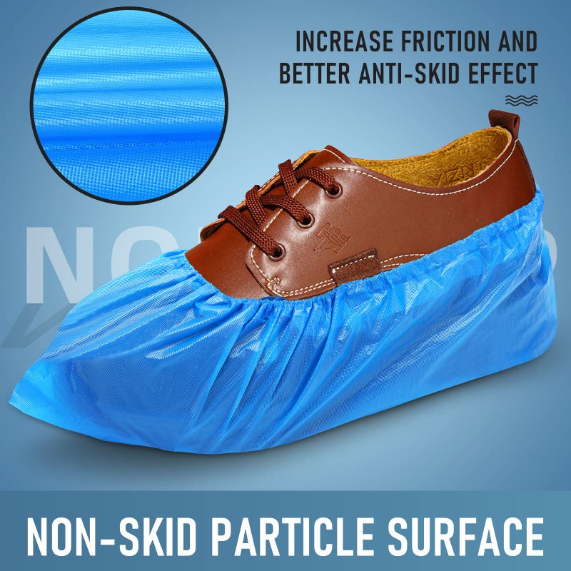 Buself Shoe Covers Disposable Non Slip for Indoors Pack of 200 (100 pairs) Recyclable Shoe Booties Waterproof Shoe & Boot Covers Durable Shoe Protectors Covers One Size Fits Most Blue - Image 4