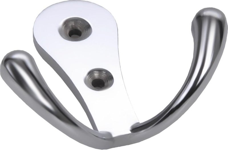 DOCOSS -Pack of 4-Glossy-2 Pin Bathroom Cloth Hanger Door Wall Robe Hooks Rail for Hanging Keys,Clothes,Towel Steel Hook - Image 2