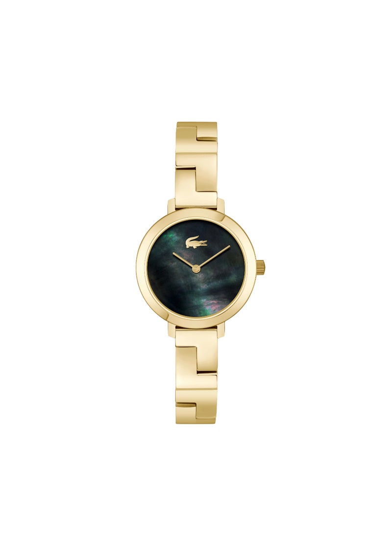 LACOSTE Round Analog Women's Black Mother Of Pearl Case Watch - 2001375 - Image 1