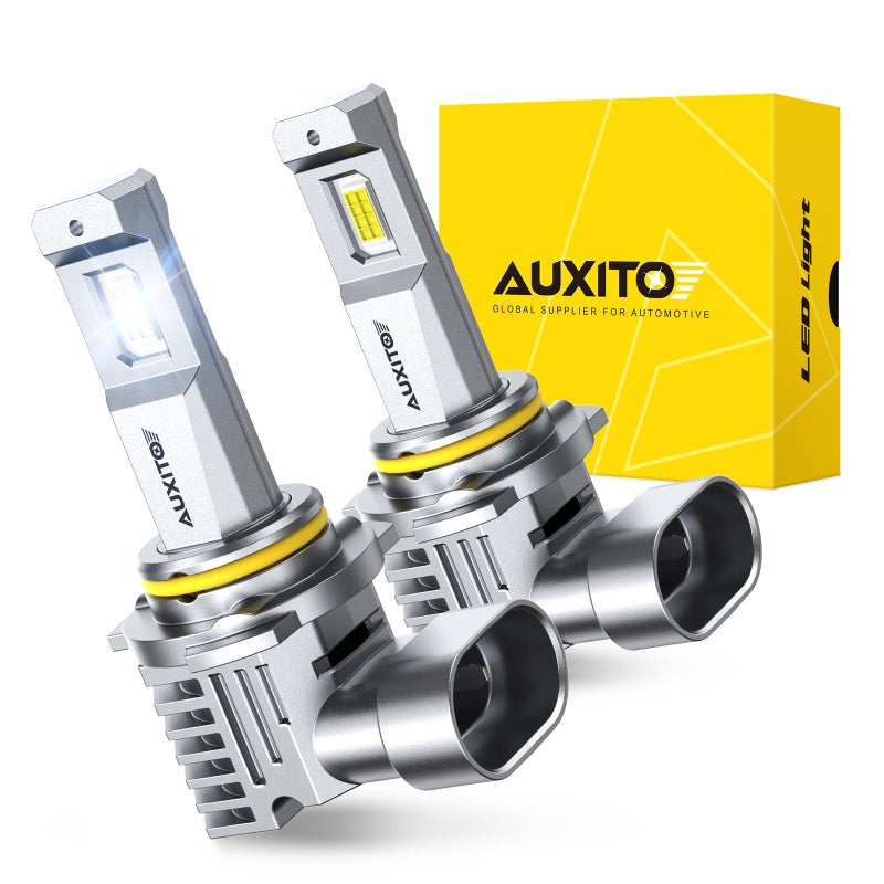 AUXITO 9005 LED Bulbs HB3 Light 6500K Daylight White Ultra-Bright, 60W Fanless Fog Light Bulb,True 1:1 Size, Plug-N-Play, Pack of 2 - Image 1