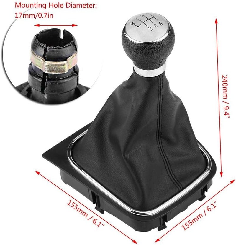 woobles 6 Speed Car Gear Shift Knob Lever Stick Gaitor Boot Cover for Golf 6 MK5 MK6 Jetta 2005-2014 A - Image 5