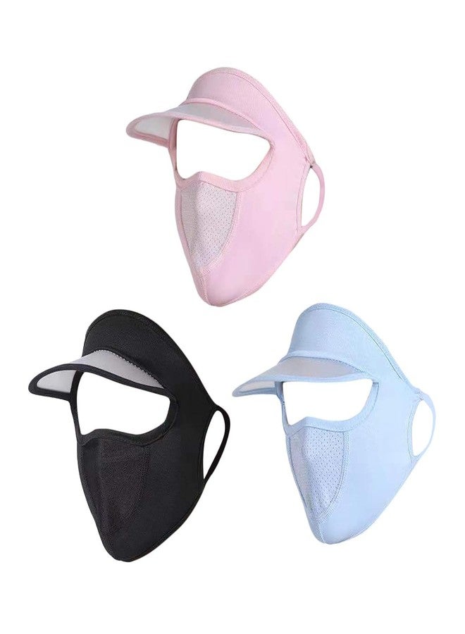 BELAYA Sun Hat for Women with Face Mask, Breathable Face Cover Sun Protection Cap, Adjustable Silky Cooling Sun Protection Visor for Bike Fishing Cycling Gardening, Beach, Boating, Fishing pack of 1 - Image 3