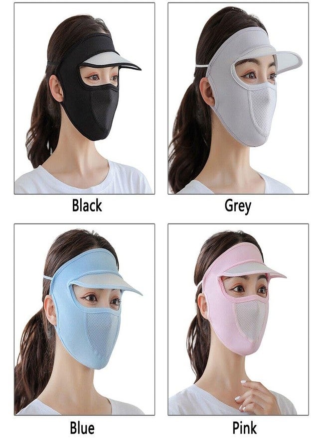 BELAYA Sun Hat for Women with Face Mask, Breathable Face Cover Sun Protection Cap, Adjustable Silky Cooling Sun Protection Visor for Bike Fishing Cycling Gardening, Beach, Boating, Fishing pack of 1 - Image 4
