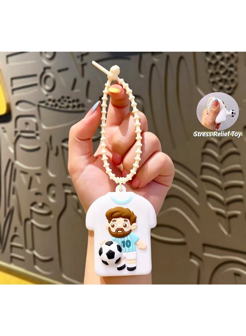 Western Mountains Cute Soccer Player Silicone Key Case Cover, Mini Zipper Coin Purse, Keychain Protector for Car Keys, AirPods, Small Accessories, 4 Styles - Image 1