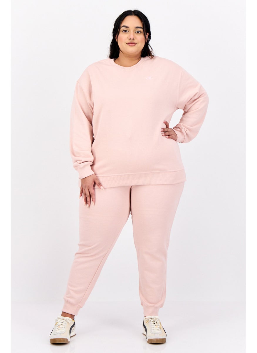 Champion Women Plus Size Long Sleeves Outdoor Sweatshirts, Pink  - Image 2