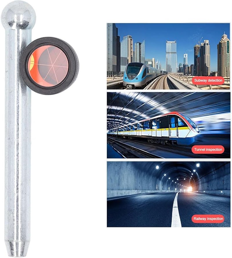 Total Station Prism with 16cm Pole 25 4mm Optical Glass Aluminum Alloy Housing for Railway Tunnel Surveying - Image 5