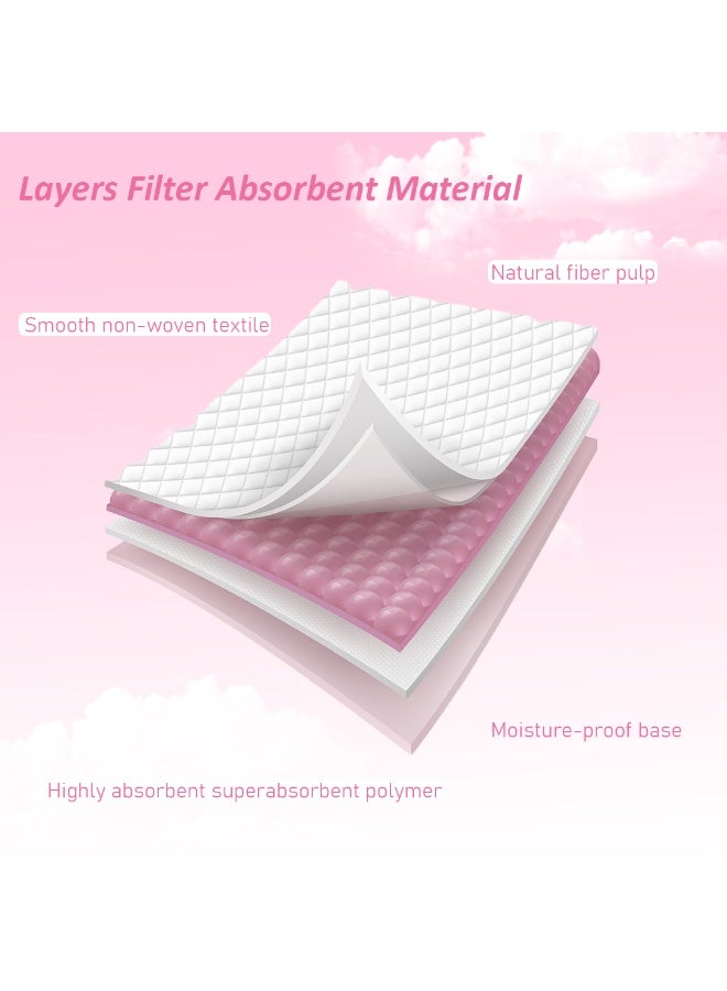 Cute 'n' Cuddle Pack Of 30 Soft Ultra Absorbent Waterproof Diaper Mess-Free Changing Mat Liners For Baby 60 CM X 90 CM, Pink - Image 4