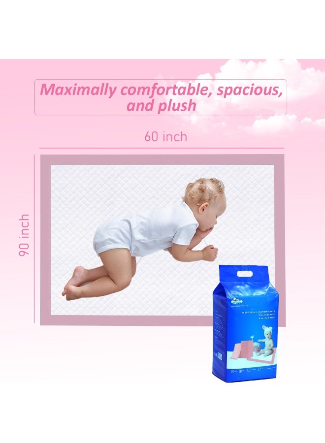 Cute 'n' Cuddle Pack Of 30 Soft Ultra Absorbent Waterproof Diaper Mess-Free Changing Mat Liners For Baby 60 CM X 90 CM, Pink - Image 3