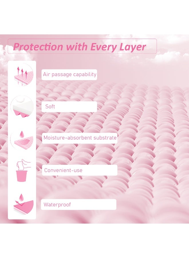 Cute 'n' Cuddle Pack Of 30 Soft Ultra Absorbent Waterproof Diaper Mess-Free Changing Mat Liners For Baby 60 CM X 90 CM, Pink - Image 5