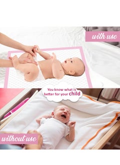 Cute 'n' Cuddle Pack Of 30 Soft Ultra Absorbent Waterproof Diaper Mess-Free Changing Mat Liners For Baby 60 CM X 90 CM, Pink  - Image 4