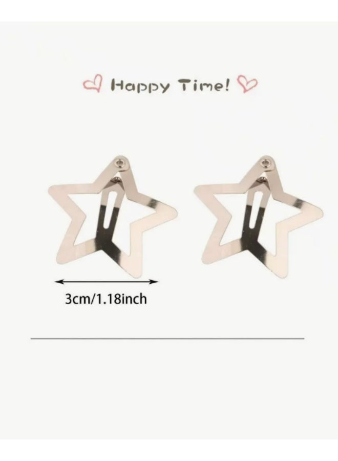 KHAJUL 20 PCS Sparkling Y2K Style Silver Star Hair Clips, Minimalist Fashion Star Hair Accessories For Girls, Suitable For Daily Wear - Image 5
