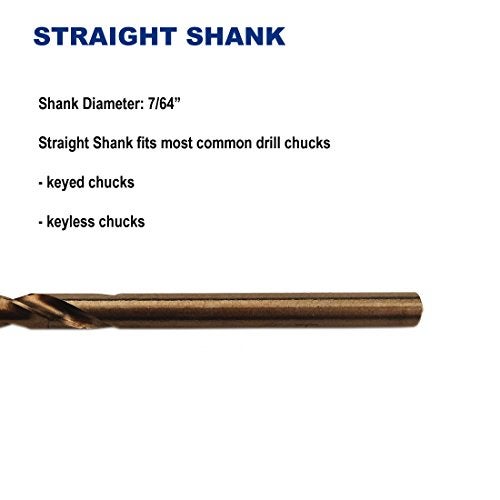 Drill Hulk 7/64-Inch Cobalt Steel M35 Jobber Length Twist Drill Bits for Hard Metal, Stainless Steel, Pack of 12 - Image 5