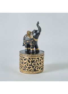 Home Box Marcel Polyresin Elephant Decorative Jar 9 x 9 x 18.5 cm  - Image 5