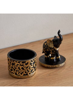 Home Box Marcel Polyresin Elephant Decorative Jar 9 x 9 x 18.5 cm  - Image 2