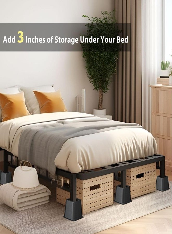 رافعات سرير TomGear مقاس 8 بوصات، رافعات سرير شديدة التحمل بارتفاعات 3 أو 5 أو 8 بوصات، رافعات قابلة للتكديس للأريكة والكنبة والكرسي والمكتب وأرجل الطاولة (مجموعة من 8 قطع، أسود) - Image 5