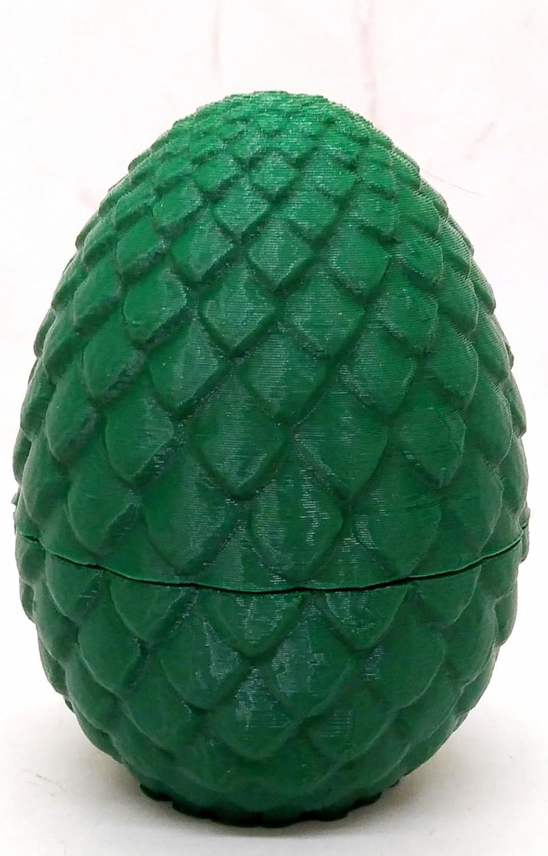 CERO ® 3D Printed Dragon Eggs with Dragon Inside, Surprise Dragon Eggs for Easter, 3D Dragon Egg Crystal Dragon (Green PLA Plastic) - Image 2