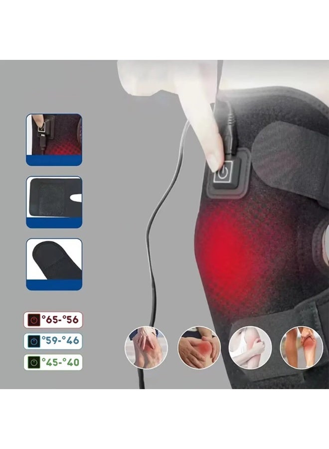 Generic Heated Knee Support, Knee Heating Pad for Arthritis Pain Relief, USB 3-Port Electric Heated Knee Support with Temperature Control, Heat Therapy for Joint Pain, Swelling, Cramps, Rheumatism - Image 1