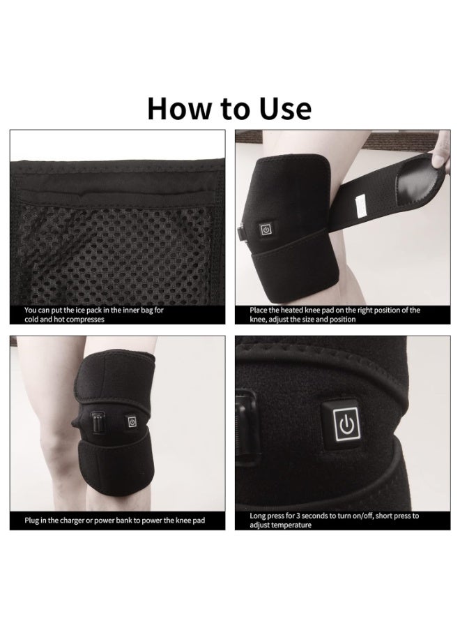 Generic Heated Knee Support, Knee Heating Pad for Arthritis Pain Relief, USB 3-Port Electric Heated Knee Support with Temperature Control, Heat Therapy for Joint Pain, Swelling, Cramps, Rheumatism - Image 5