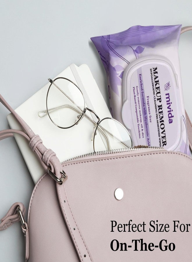 Mivida Hypoallergenic Makeup Remover Wipes with Hyaluronic Acid | Dermatologist-Tested, Biodegradable & Gentle on All Skin Types | Fragrance-Free & Alcohol-Free, 25 Count - Image 4