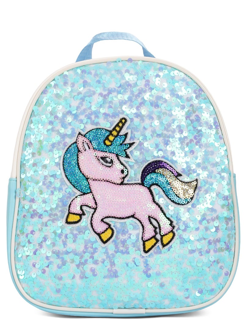 Eazy Kids Sequin School Backpack - Unicorn Green  - Image 1