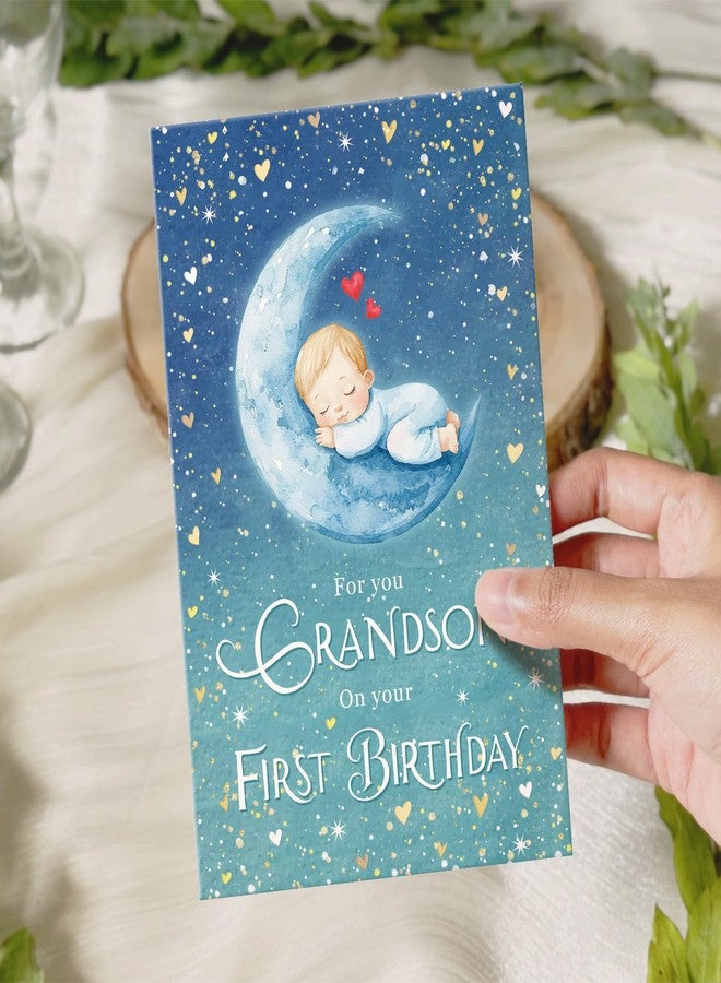 Ogeby Cute First Birthday Card for Grandson, Starry Themed 1st Bday from Grandpa Grandma, For You Grandson on Your First Birthday - Image 5
