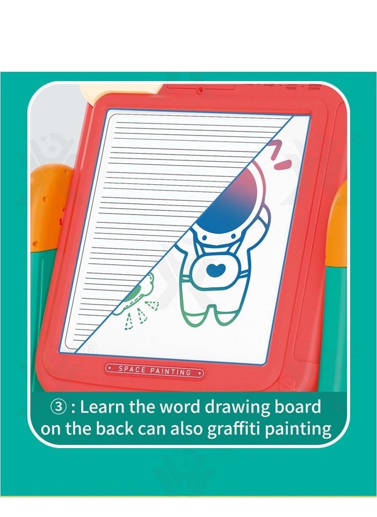 Portable Children'S Education And Play 2-In-1 Double-Sided Drawing Board In Red/Blue