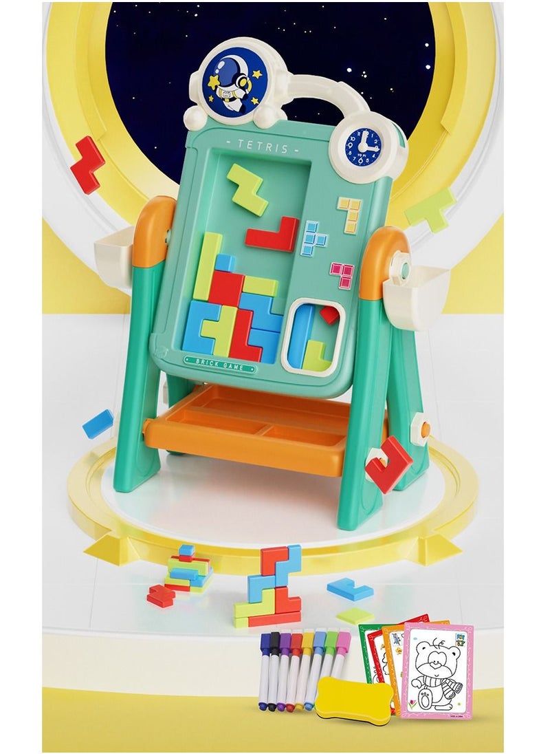 Portable Children'S Education And Play 2-In-1 Double-Sided Drawing Board In Red/Blue
